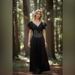 Apostrophe Vintage Goth Lace Slip Dress S Romantic Lingerie USA